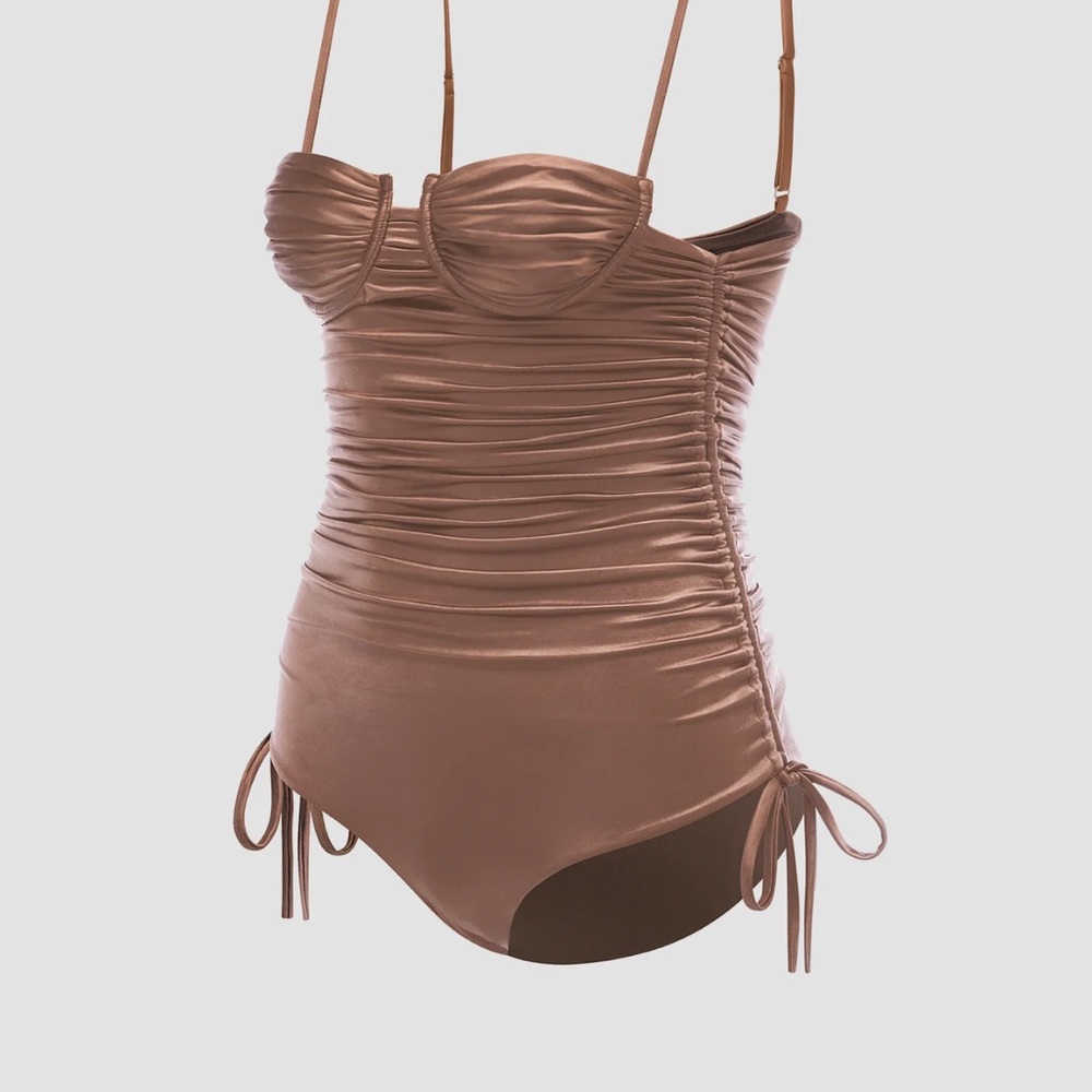 Isa Boulder Metallic Satin Nina One Piece $280 Medium
